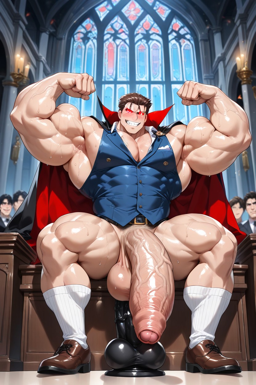 Handsome Elegant Vampire, Body Fat, Oversized Hyper Gigantic Penis AI Gay Porn
