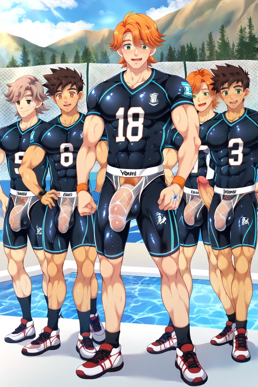 Tight Spandex, Visible Anatomy Underneath, Wearingultra-tight Compression AI Gay Porn
