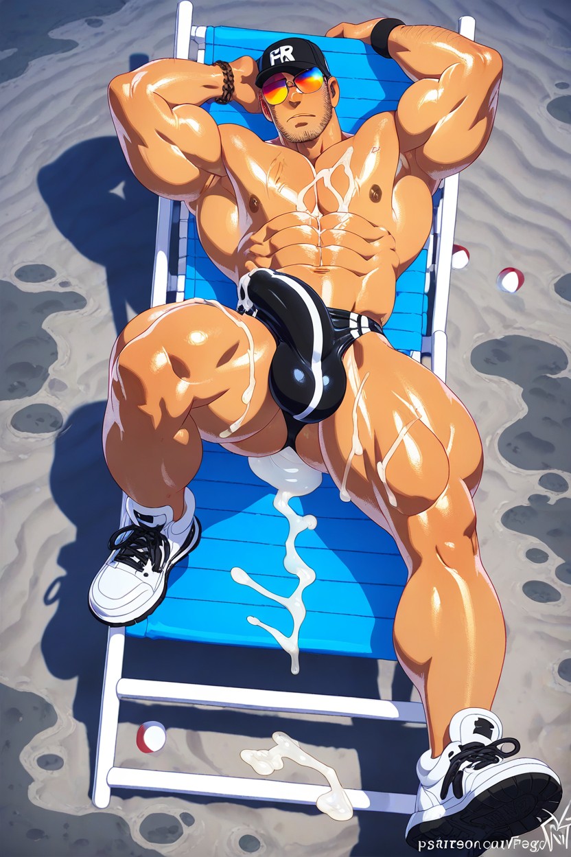 Penis Bulge, Bubble Butt, One Leg Is Bent At The Knee AI Gay Porn