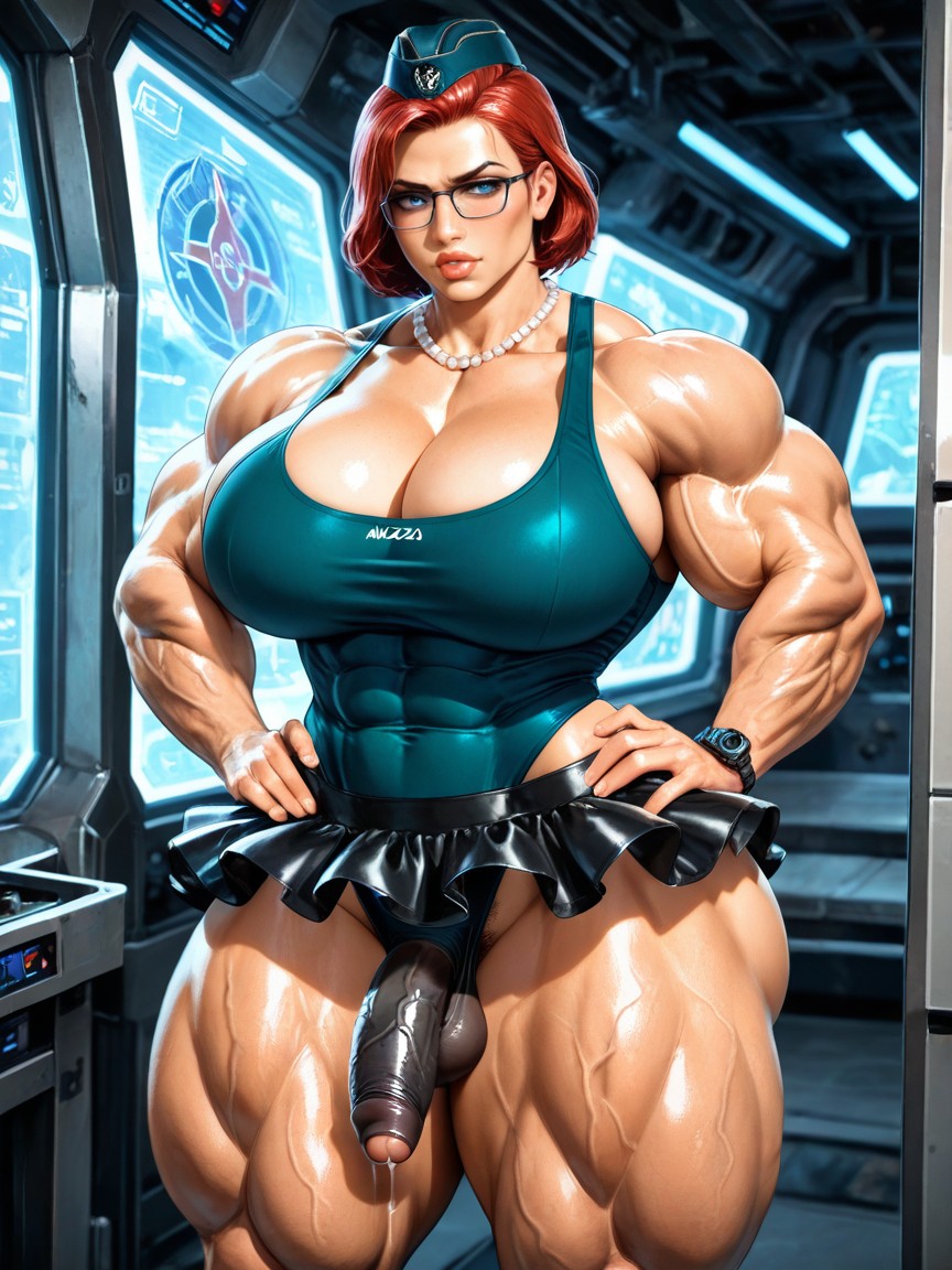 In A Spaceship, Bodybuilder, Thick Thighs AI Gay Porn