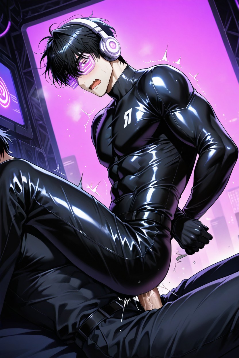 Sex, Vinyl, Black Rubber Suit AI Gay Porn