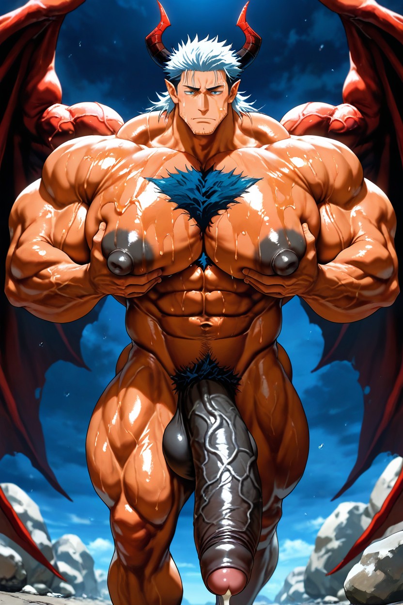 Oversized Muscles, Masculine, Cumshot AI Gay Porn