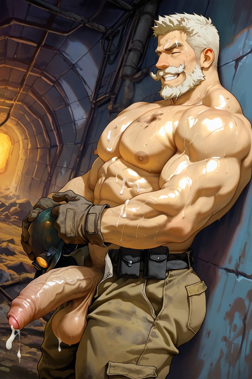 Dark Underground Mine Tunnel, Shyny Skin, Hdr AI Gay Porn