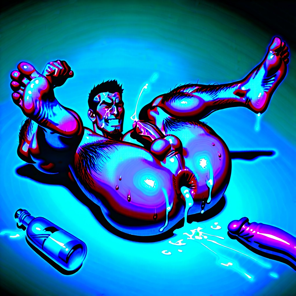 Wide Tight Anus, Plain Background, Anus Porno gay IA