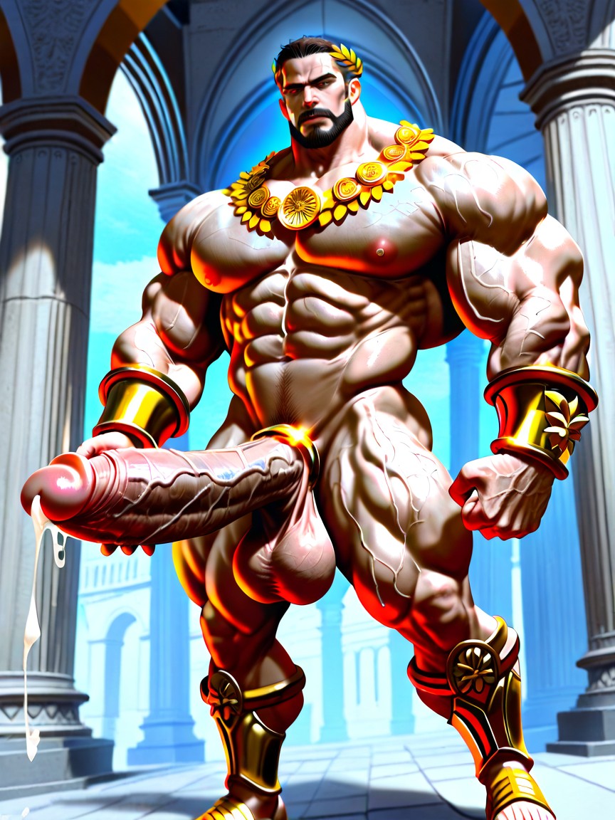Skinny, Exposed Penis, Overdeveloped Massive Muscular Insanely Veiny Defined Extremely Hard Body AI Gay Porn