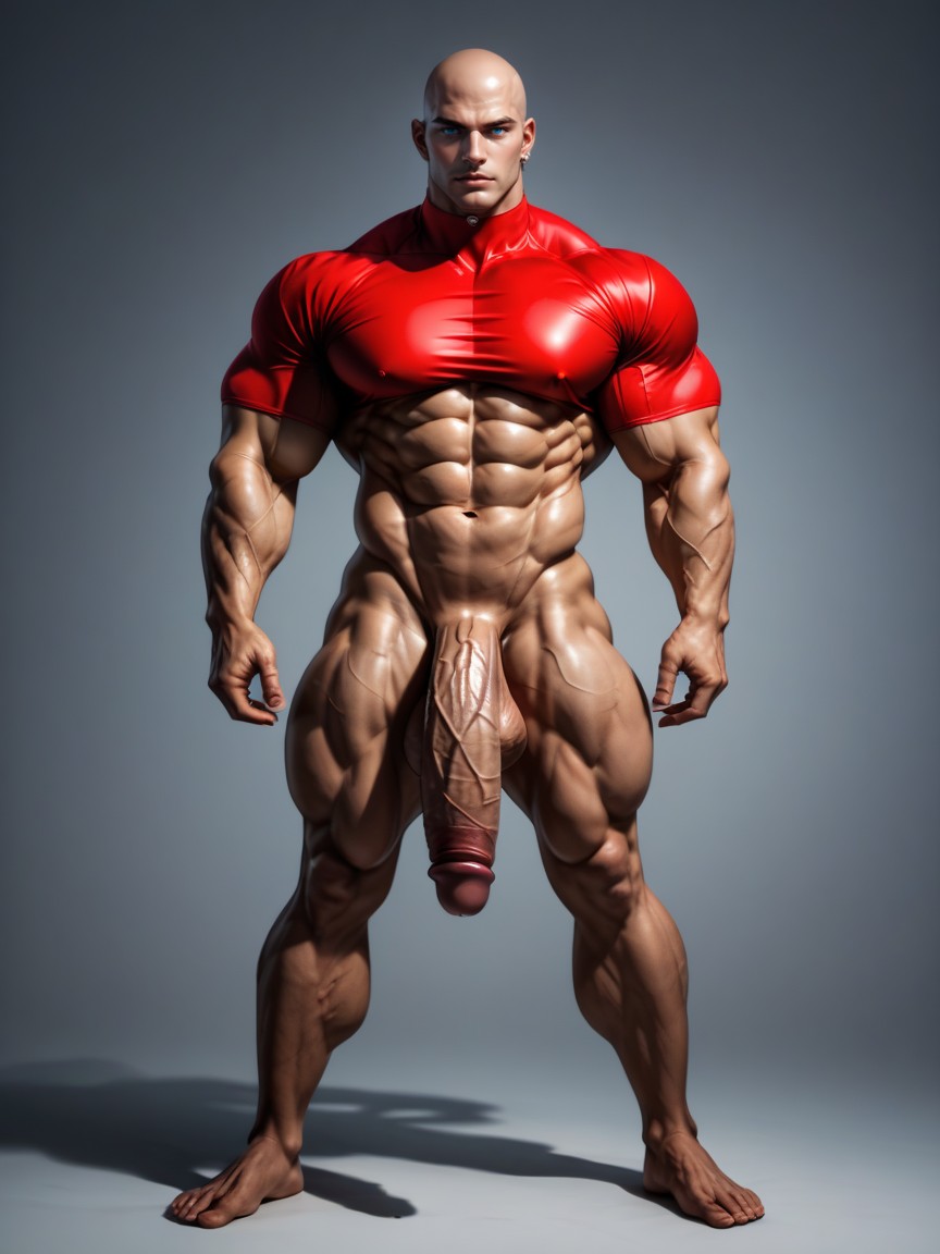 Long Brawny Arms, Intense Vascularity, Extreme Shredded Insanely Overdeveloped Vascular Defined Veiny Muscular Physique AI Gay Porn
