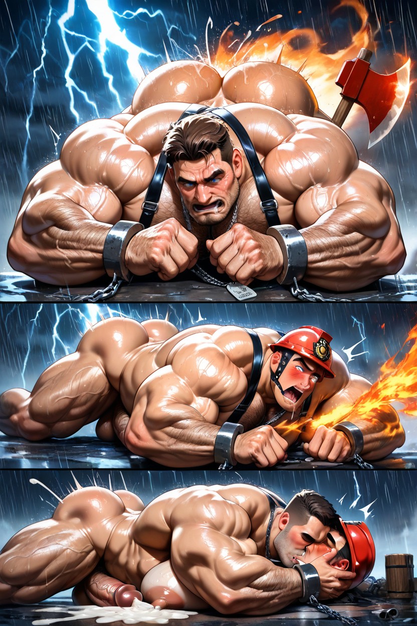 Chains, Lactation, Huge Pecs; Hairy Pits Incredibly Hairy Body; Thick Chest Hair AI Gay Porn