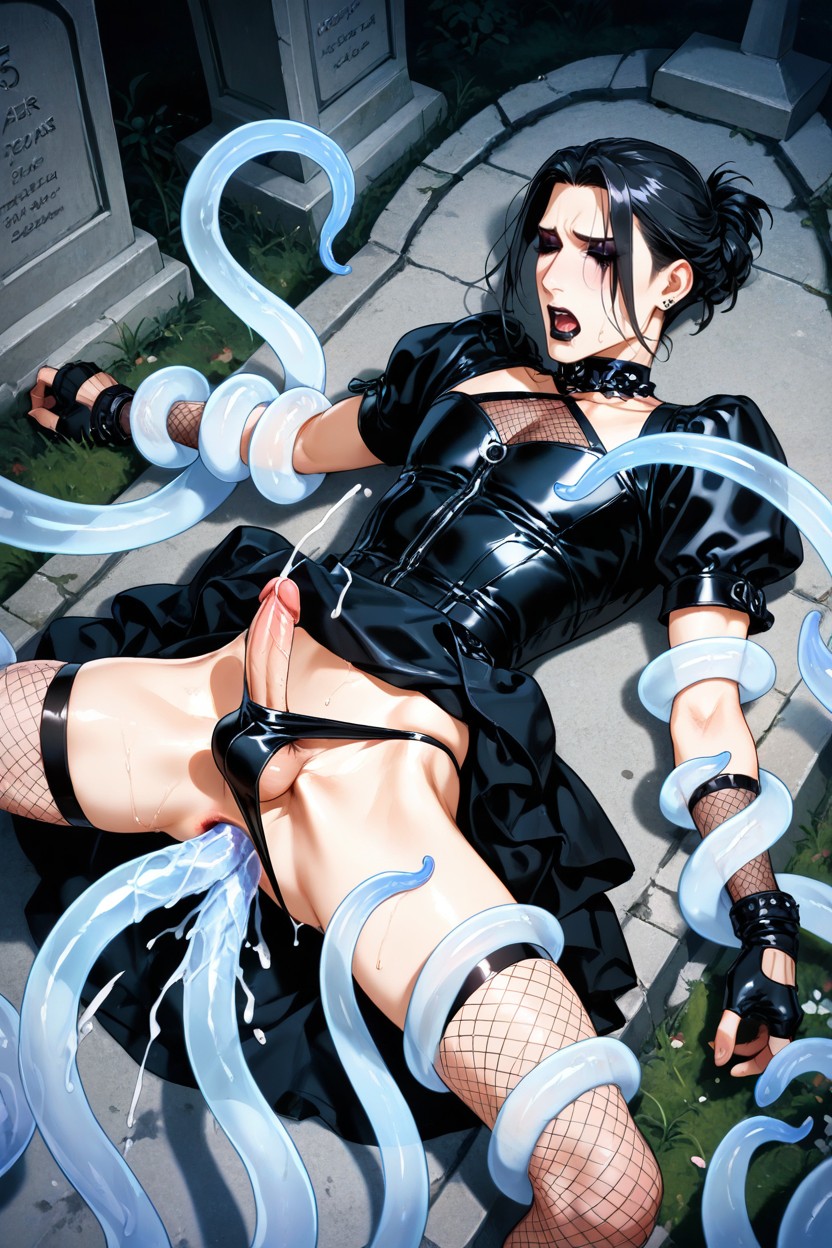 Japanese, Goth Outfit, 1 Person AI Gay Porn