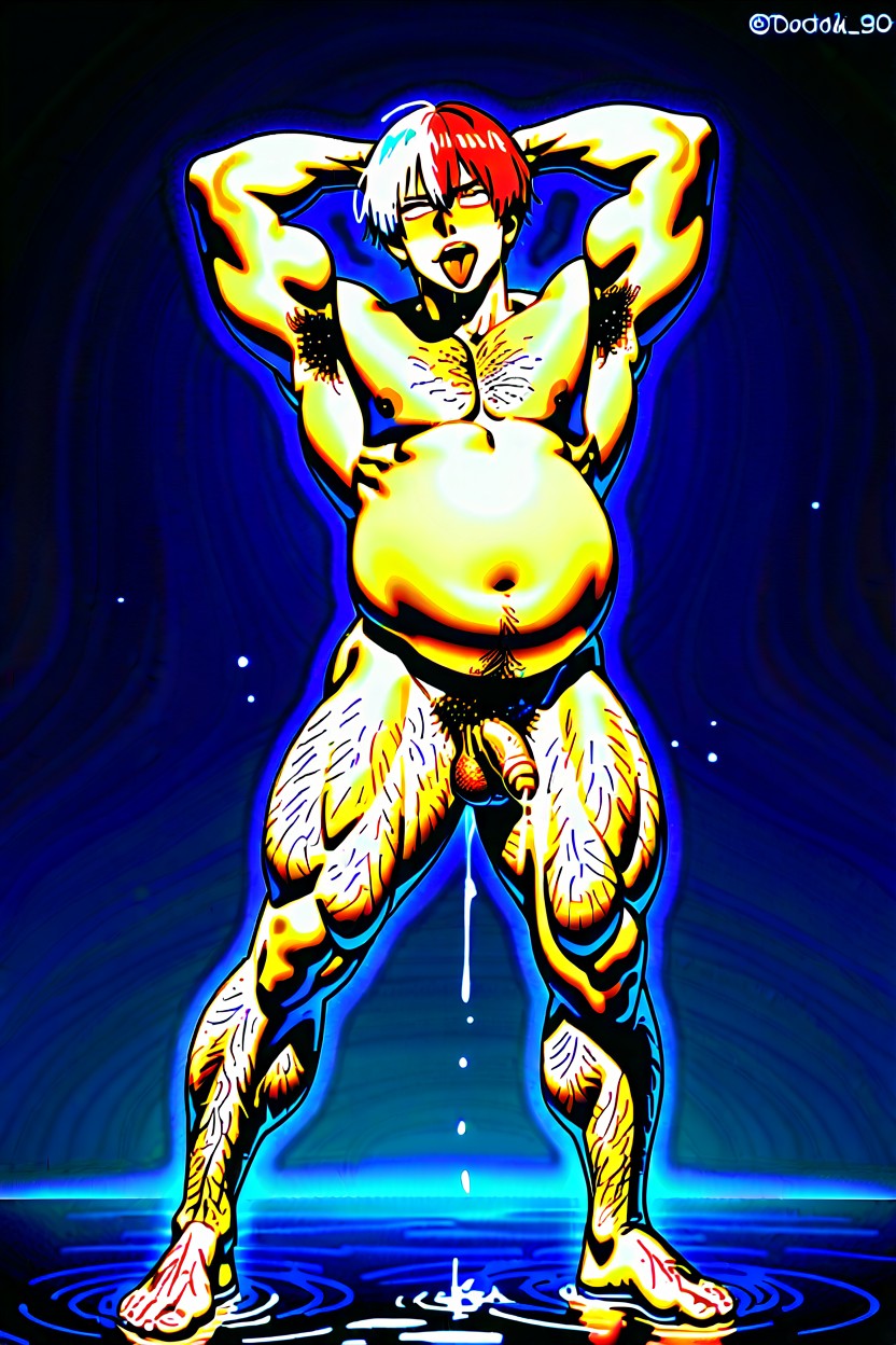Belly Inflation, Noir, Small AI Gay Porn