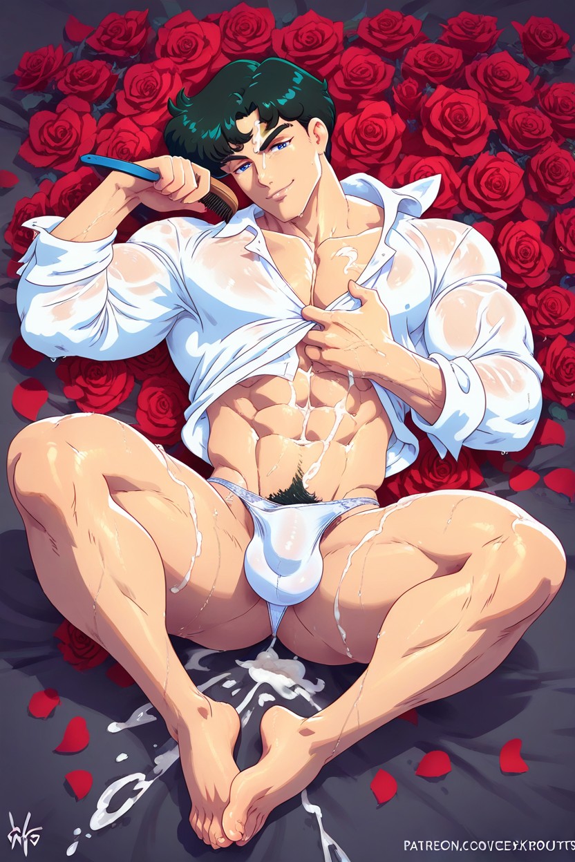 Cum Of Thong, White Transparent Shirt, Skinny AI Gay Porn