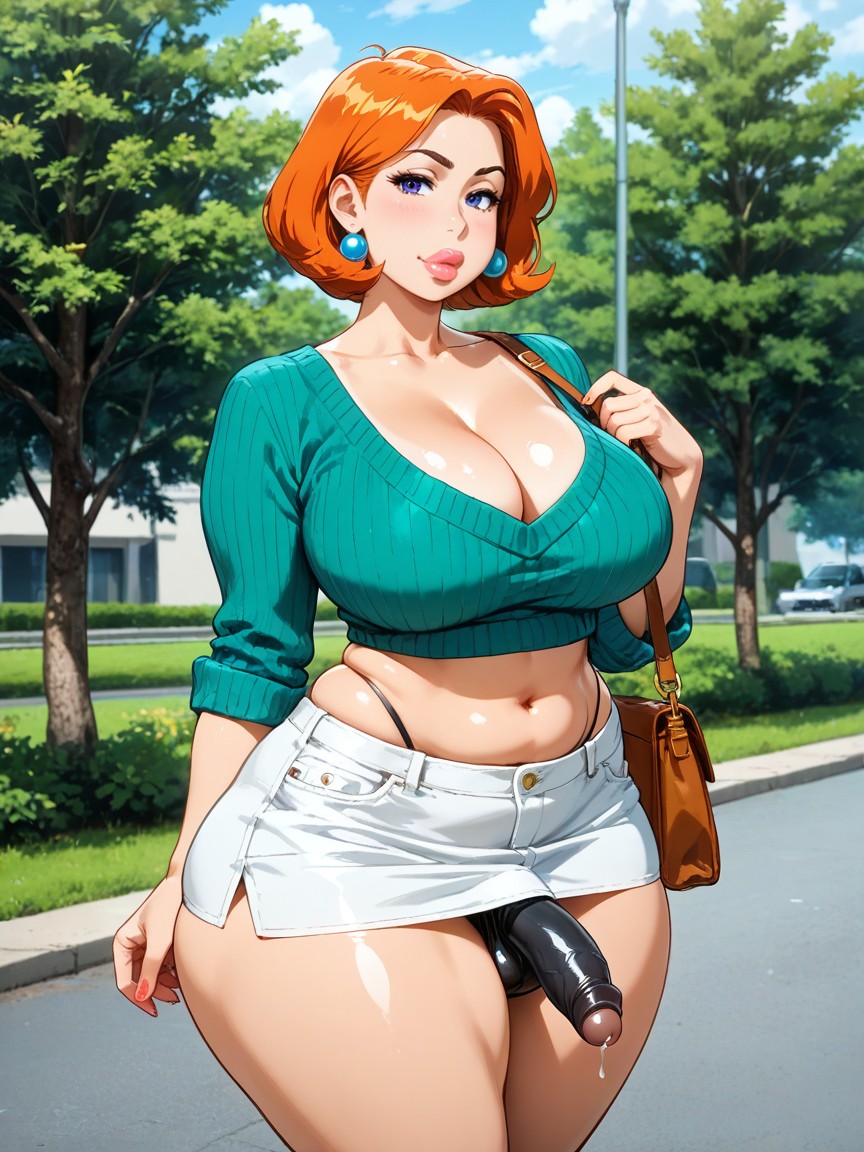 In The Park, Orange Hair Styled In A Bob, 25+ AI Gay Porn