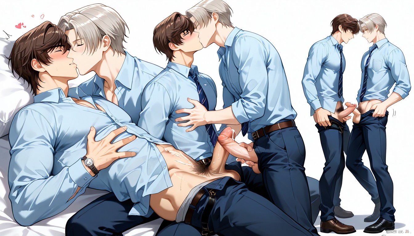 Kissing, Pants Pulled Down, Frotting AI Gay Porn