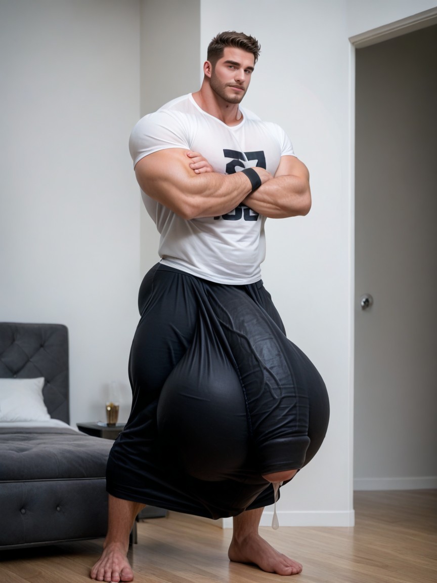 Hyper Bulge, Impossible Surreal Oversized Megadick, Oversized Cock Barely Fits In Frame AI Gay Porn