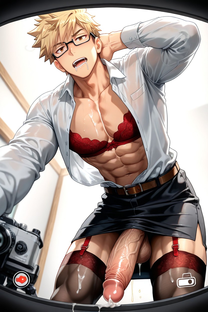 Cum On Clothed, Wear Red Bra, Dick Straight At The Camera AI Gay Porn