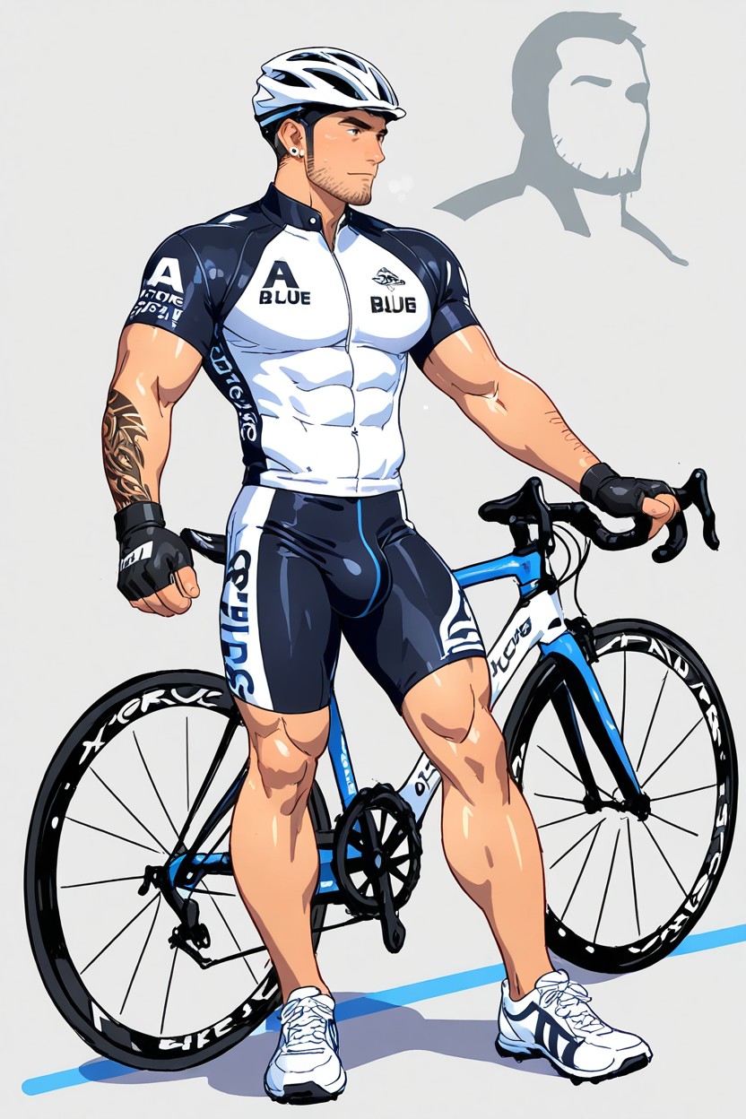 Stubble And Beards, Facial Piercings, Lycra Cycling AI Gay Porn