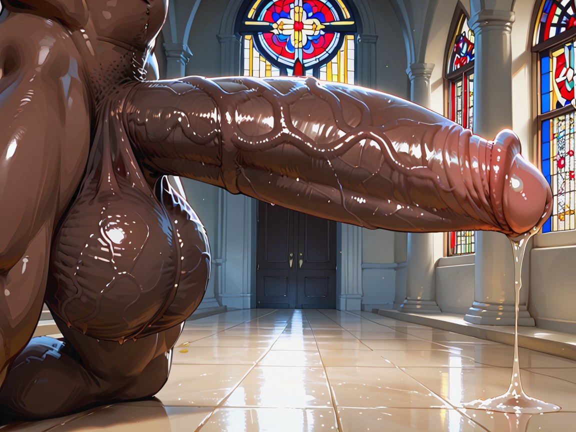 Detailed Black Cock, Church, 18+ AI Gay Porn
