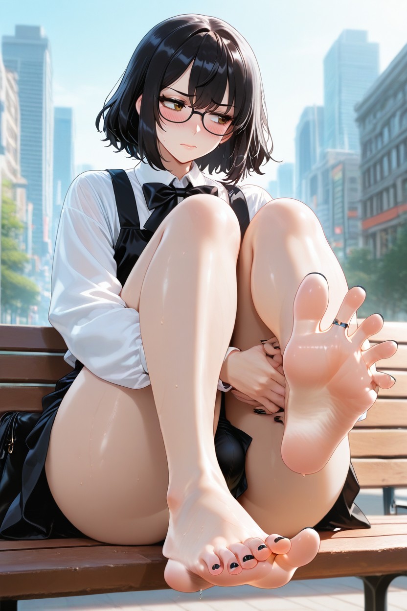 Bench, Soft Skin Texture, Looking Away AI Gay Porn