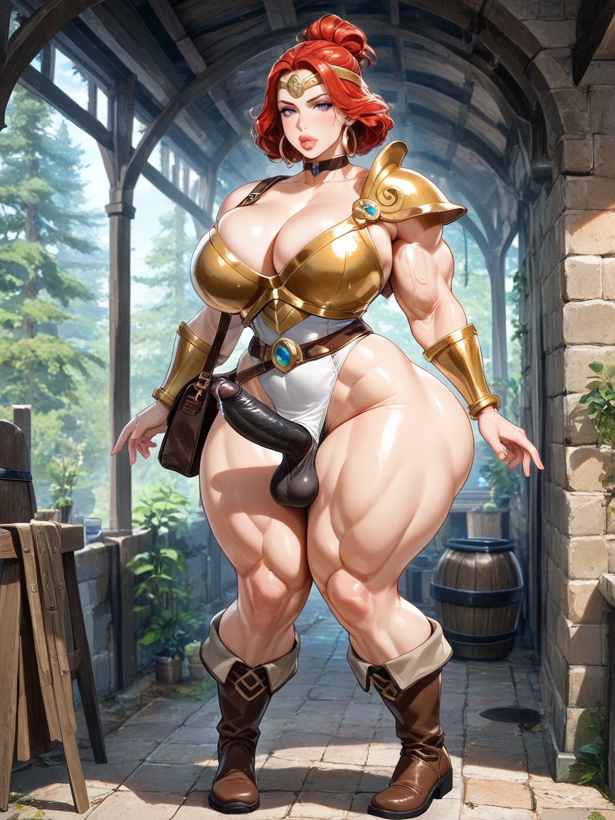 Ssbbw, Thick Thighs, White Thong-leotard 게이 AI 포르노