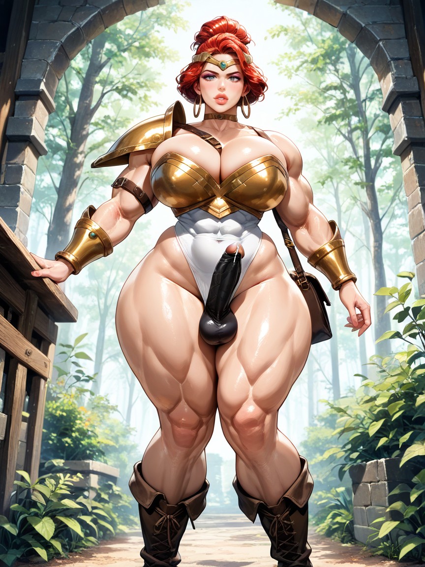 With Deep Cleavage, Full Erection, Inside A Medieval Forest Porno IA Gay