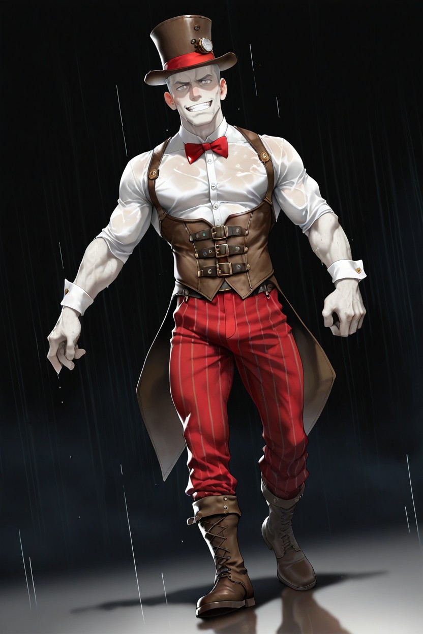 Top Hat, Detailed Face, Scary Porno IA Gay