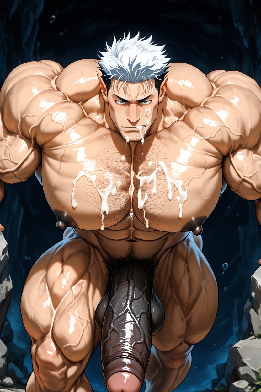 Toji Fushiguro From Jujutsu Kaisen, Hyper Exaggerated Gigantic Muscle Physique, God Physique ゲイAIポルノ