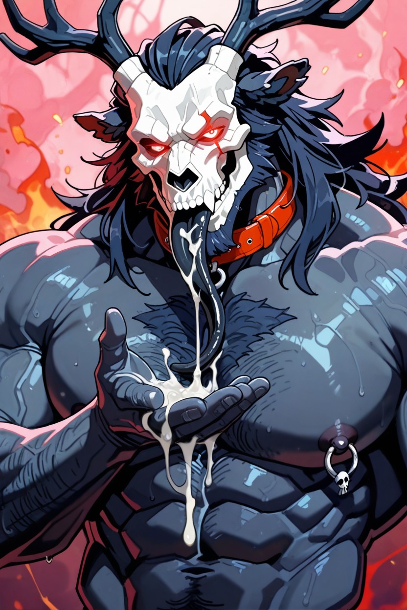 Hand Full Of Cum, Black Mane, Hairy Chest ゲイAIポルノ