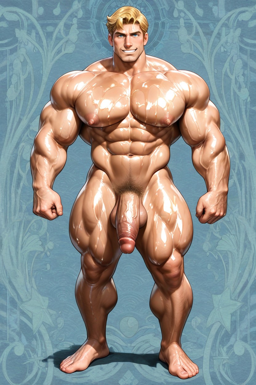 Blonde, Huge Pecs, Round Balls ゲイAIポルノ