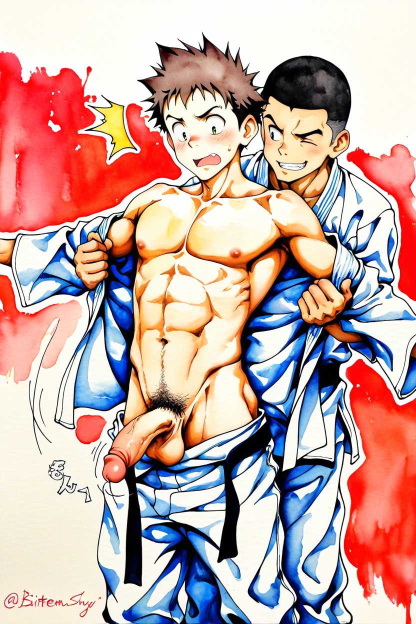 大きい, Man Taller Than Guy, Looking Down ゲイAIポルノ