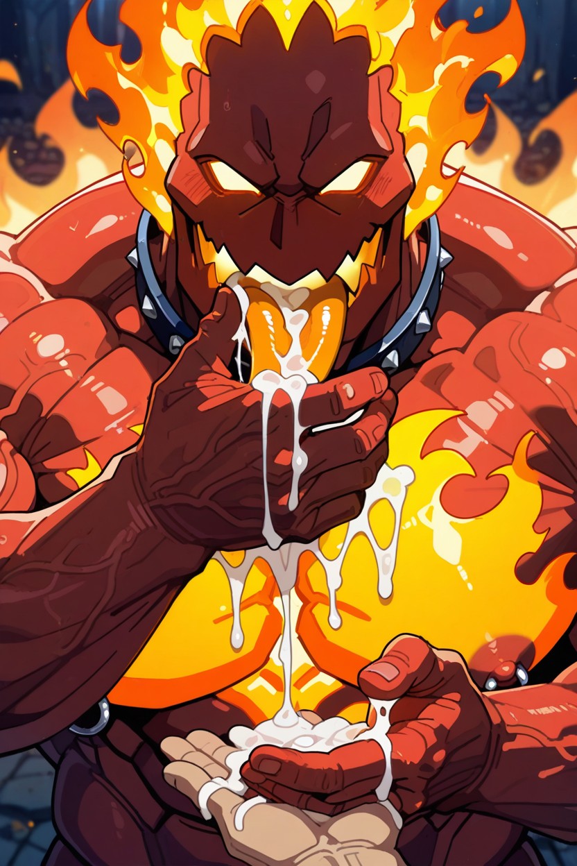 Flame Head, Hair On Fire, Huge Milkshot Porno IA Gay
