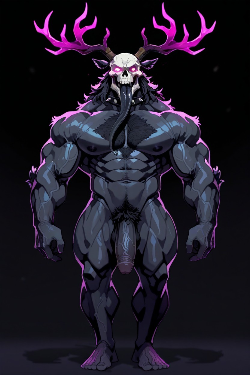 Skull Head, Furry Body, Tongue Out Porno IA Gay