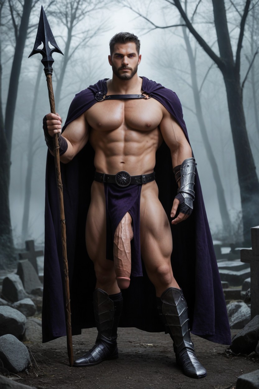 Black Chest Harness, Massive Flaccid Cock, Beard Porno IA Gay