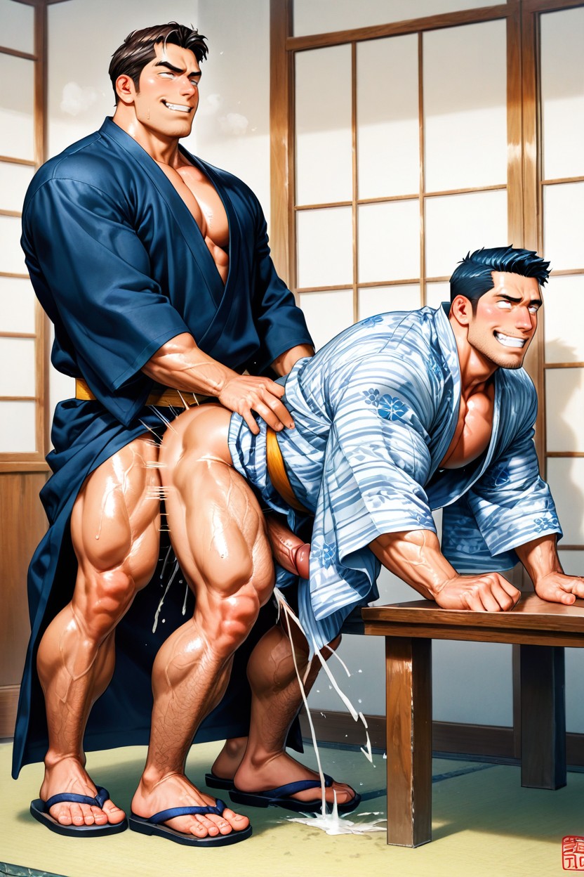 Male, Rokudenashi Art Style, Orgasm 게이 AI 포르노