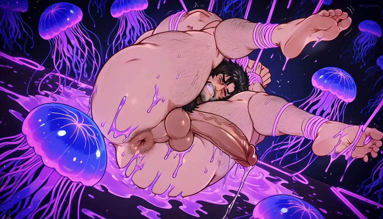 Hyper Details, Body Hair, Orgasm Porno IA Gay