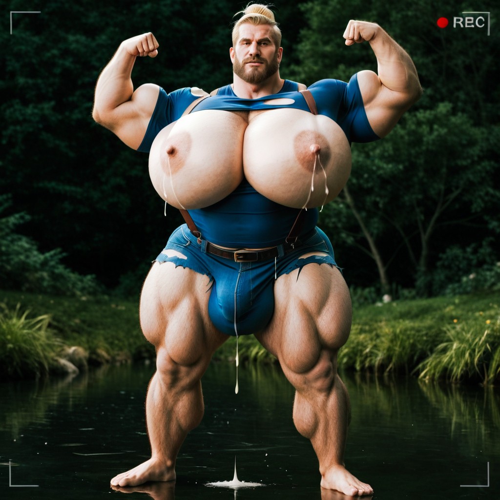 Wide Angle, Solo, Massive AI Gay Porn