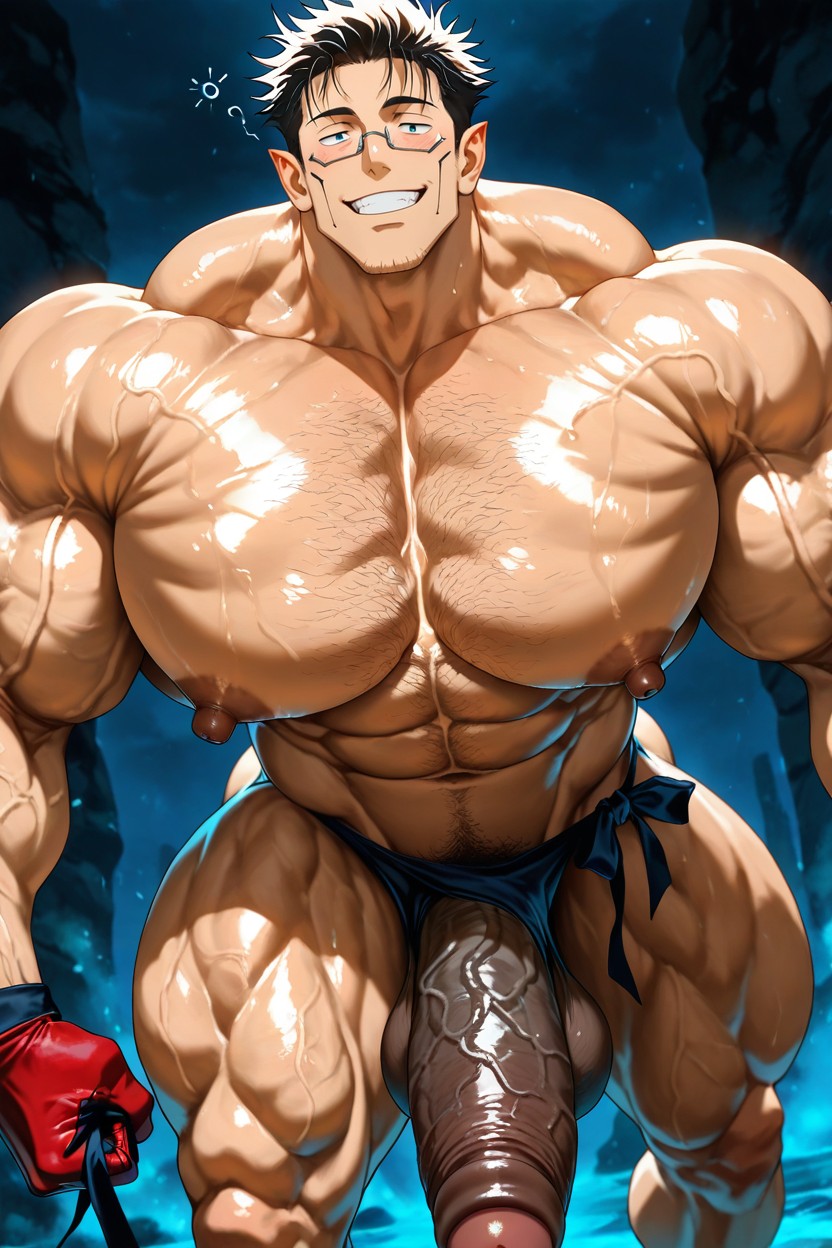 Exquisite Tonal Range, Hair Shaved On Sides, Bodybuilders AI Gay Porn