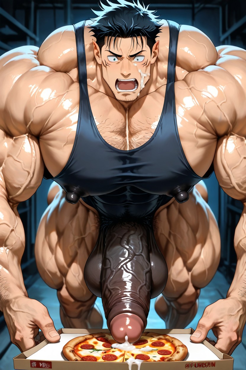 Pubic Hair, Muscles Surdimensionnés, Black Testis Porno IA Gay
