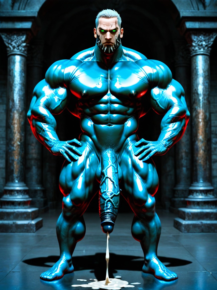 Human-like Anatomy, Gay, Shaved Gray Hair Porno IA Gay
