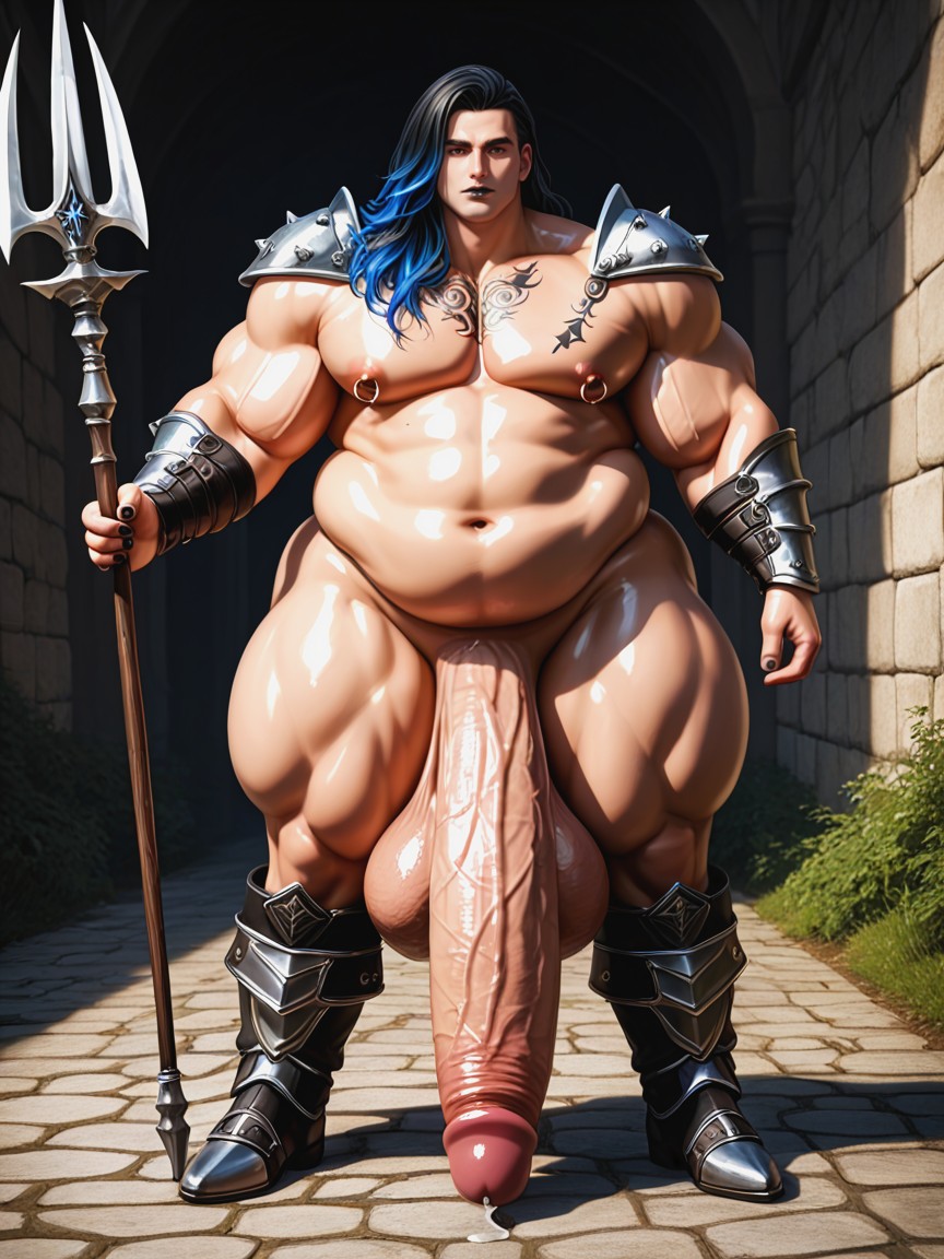 Shiny Skin, Veiny Penis, Hyper Thick Body Porno IA Gay