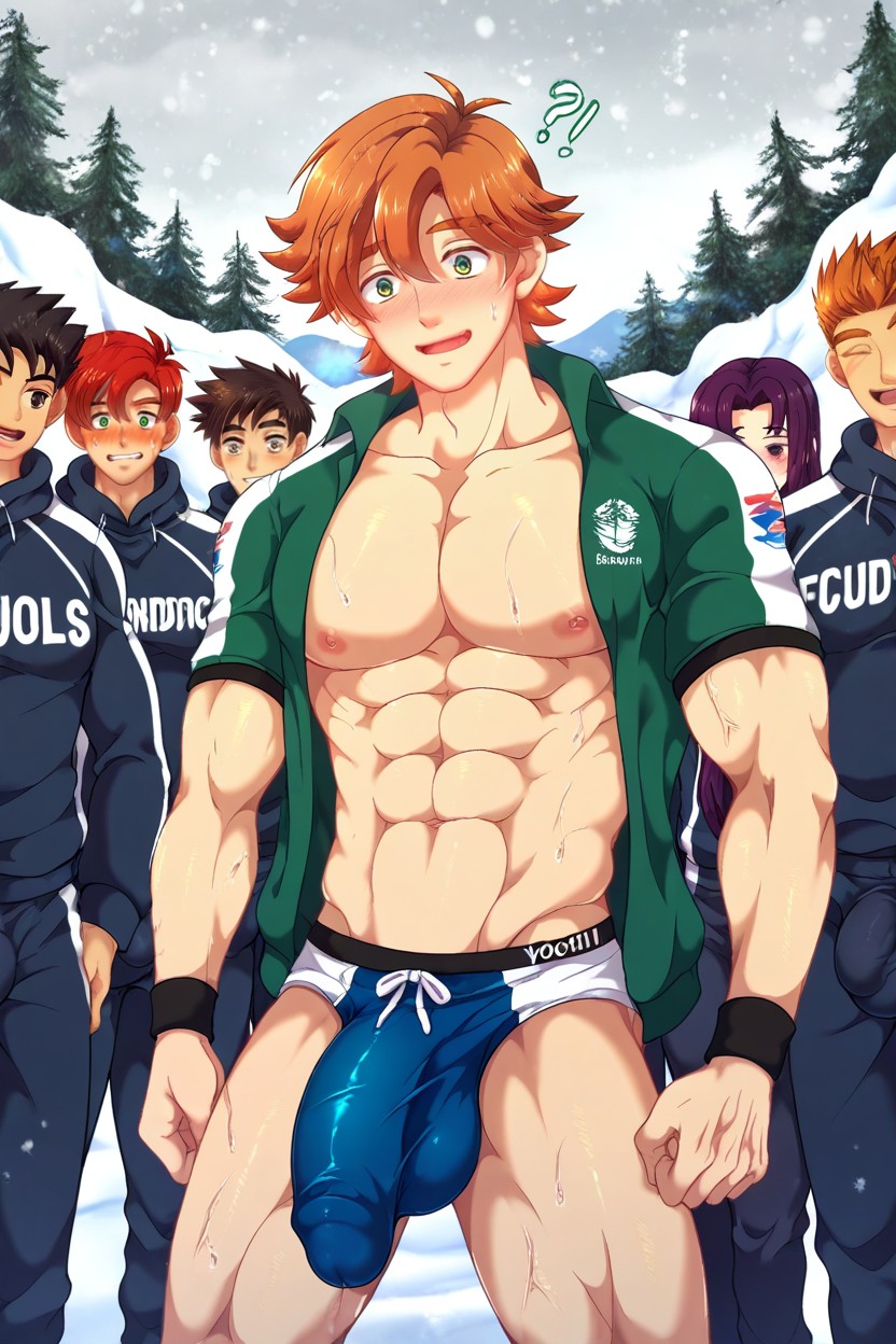 En Sueur, Excité, Football Sportswear Porno IA Gay
