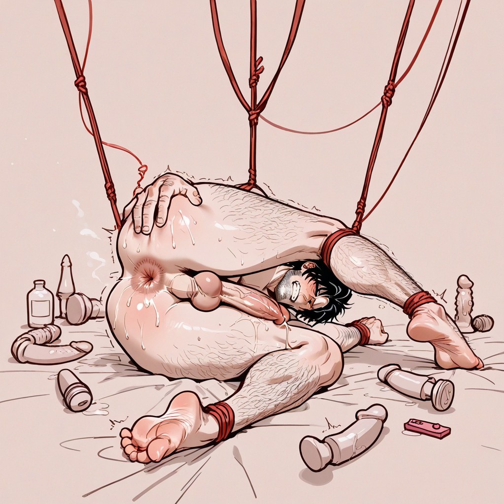 Feet Apart, Slippery Pose, Full Body ゲイAIポルノ