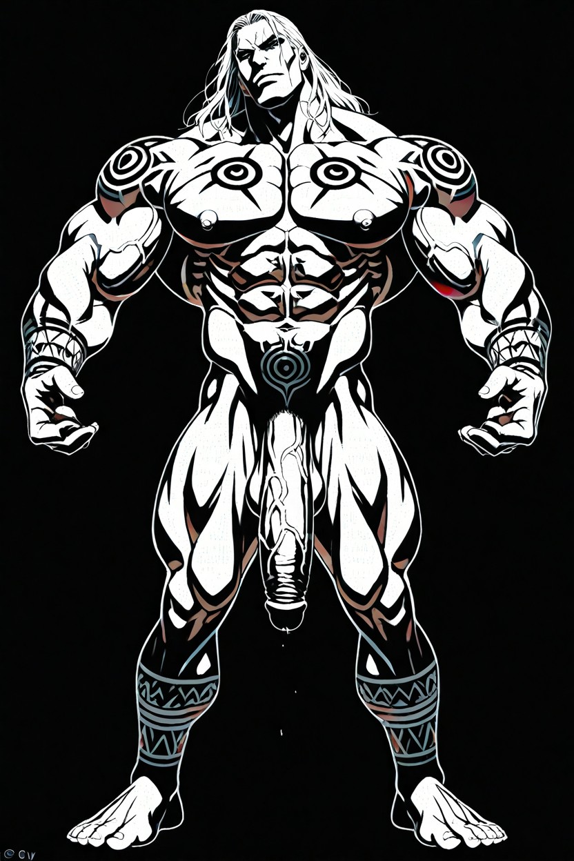 Handsome, Very Provocative, Simple Line Art Style Porno IA Gay