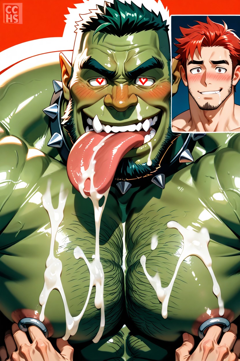 Cum On Tongue, Licking Each Other Tongue, Blushing AI同性恋黄片