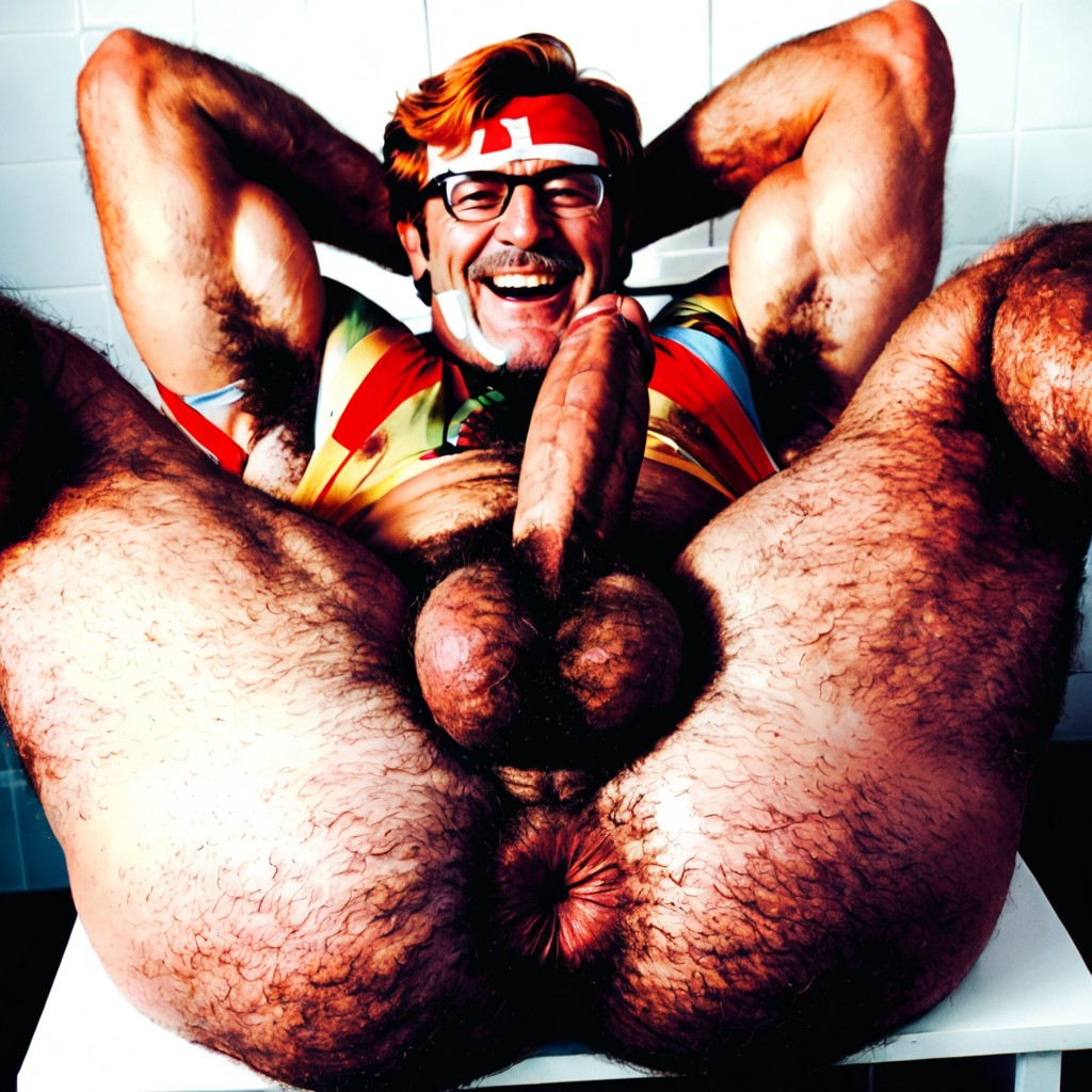 Hyper Masculine, Ultra Hairy, Gingembre Porno IA Gay