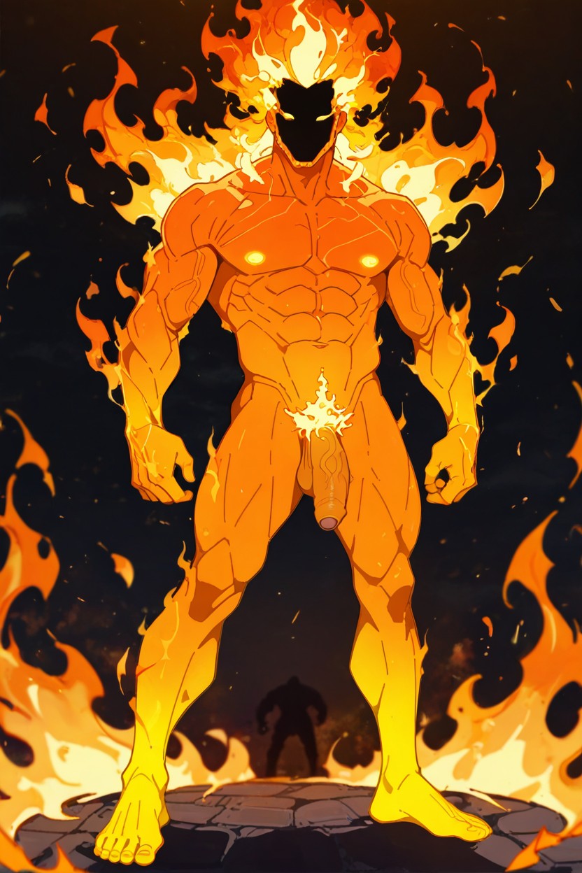 Fire Hair, Shadow Over Eyes, 1 Personne Porno IA Gay