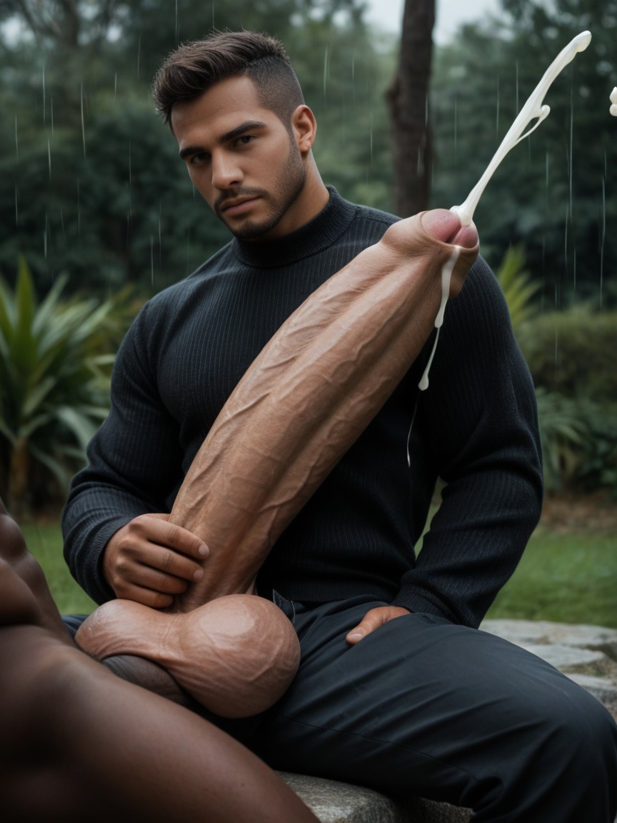 Fix Anatomy, Masculine, Shooting Cum All Over Shaft Of Hyper Dick Porno IA Gay