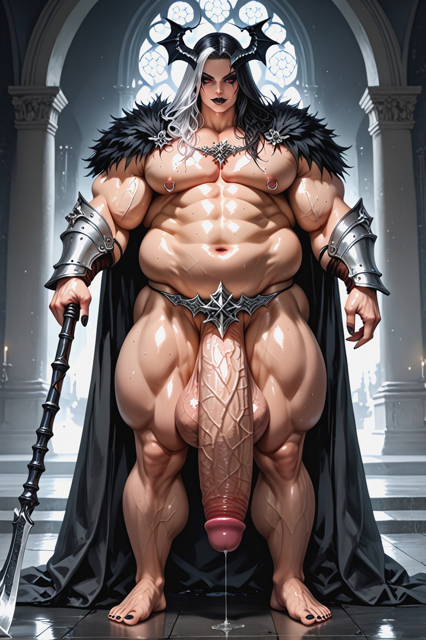 Nipple Rings, Gants D'armure, Grande Longueur Porno IA Gay
