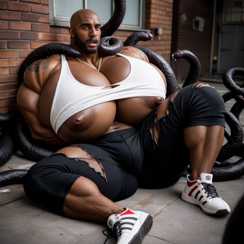 Musclé, Grand Angle, Extrêmement Lourd En Bas Porno IA Gay