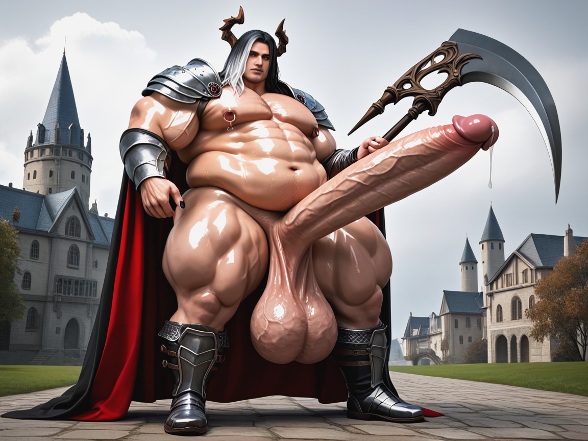 Thick Fat Build, Grande Longueur, Shiny Skin Porno IA Gay