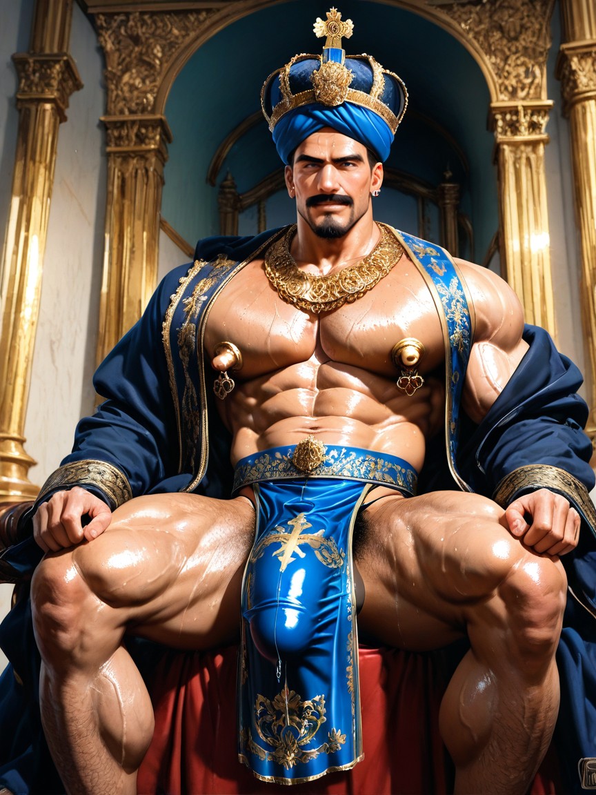 Broad Pectorals, Skintight Thong, Hyper Realistic Porno IA Gay