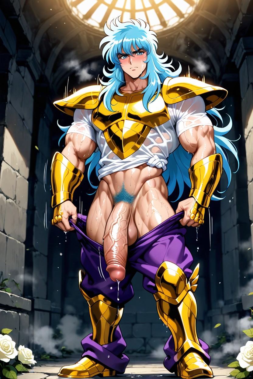 Roll Up Own T-shirt, Orgasm, Gold Metal Shoulder Armor Porno IA Gay